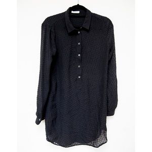 Equipment black lace swim coverup M